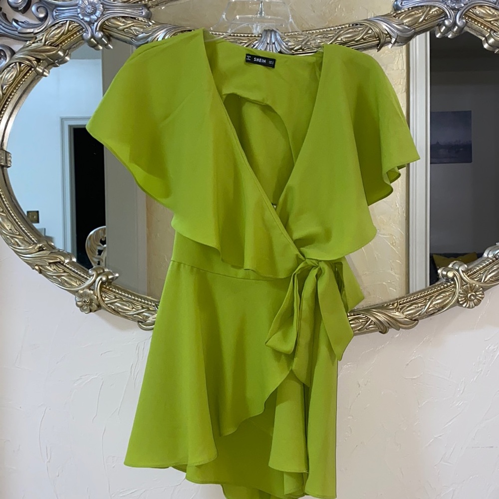 SHEIN LIME GREEN ROMPER SIZE MALL